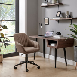 Furniturebox Brooker Brown Faux Leather Office Chair - Size: 61 x 57 x 61cm - Wilko - thumbnail 7