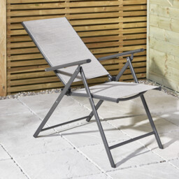 Malay Outdoor Essentials Rio 5 Position Grey Garden Chair - Size: 1 Seater - Wilko - thumbnail 6