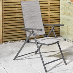 Malay Outdoor Essentials Rio 5 Position Grey Garden Chair - Size: 1 Seater - Wilko - thumbnail 1