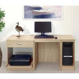 R White Cabinets Single Drawer Brown Set-10 Desk with Printer Shelf - Size: 72.8 x 150 x 54cm - Wilko - thumbnail 5