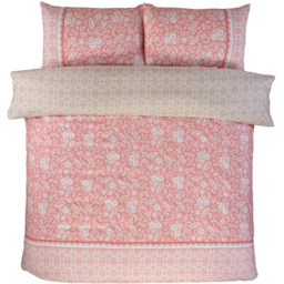 Rapport Home Eleanor King Size Pink Eleanor Floral Polyester Reversible Duvet Cover Set - Wilko - thumbnail 3