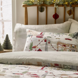 Furn Single Joy To All Printed Reversible Duvet Set - White - Wilko - thumbnail 3