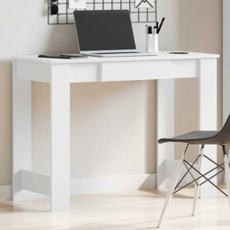 vidaXL 3 Shelf Desk Brown - Size: 75 x 100 x 45cm - White - Wilko - thumbnail 1