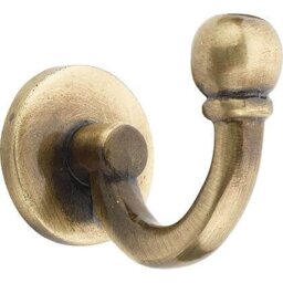 Screw in Single Ball End Robe Hook - Antique Brass - Decohooks - Wilko