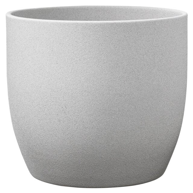 Grey Basel Stone Plant Pot Cover 18cm - Wilko - image 1