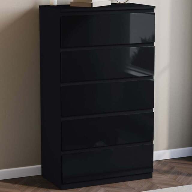 Vida Designs Glinton 5 Drawer Black Chest of Drawers - Wilko - image 1