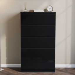 Vida Designs Glinton 5 Drawer Black Chest of Drawers - Wilko - thumbnail 4