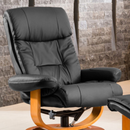 Artemis Home Barriston Black Massage and Heat Swivel Recliner Chair with Footstool - Size: Single - Wilko - thumbnail 3