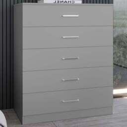 Seconique Dakota 5 Drawer Light Grey Storage Chest - Wilko