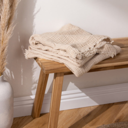 Yard Lark Natural Muslin Cotton Throw 130 x 180cm - Size: 180 x 130cm - Cream - Yard Living - Wilko - thumbnail 7