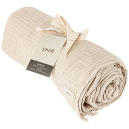 Yard Lark Natural Muslin Cotton Throw 130 x 180cm - Size: 180 x 130cm - Cream - Yard Living - Wilko - thumbnail 4