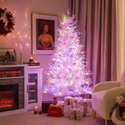Costway Pre Lit White Snow Flocked PE LED Artificial Christmas Tree 6ft - Wilko - thumbnail 3