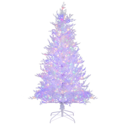 Costway Pre Lit White Snow Flocked PE LED Artificial Christmas Tree 6ft - Wilko