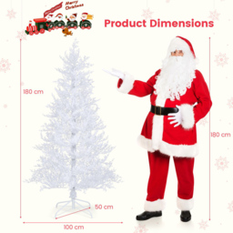 Costway Pre Lit White Snow Flocked PE LED Artificial Christmas Tree 6ft - Wilko - thumbnail 7