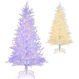 Costway Pre Lit White Snow Flocked PE LED Artificial Christmas Tree 6ft - Wilko - thumbnail 4