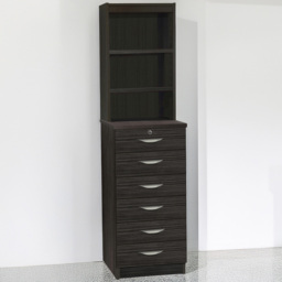 R White Cabinets 6 Drawer 3 Shelf Black Chest of Drawers with Hutch - Wilko - thumbnail 1