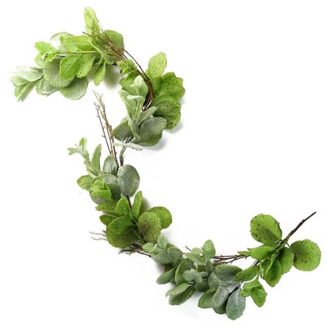 Leaf Mint Leaf Hanging Artificial Garland 125cm - Size: 125 x 30 x 20cm - Green - Wilko - image 1