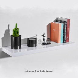 Innoteck 80cm High Gloss White Floating Shelf - Size: 3.8 x 80 x 23.5cm - Wilko - thumbnail 4