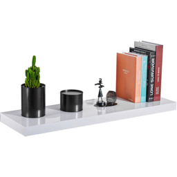 Innoteck 80cm High Gloss White Floating Shelf - Size: 3.8 x 80 x 23.5cm - Wilko - thumbnail 3