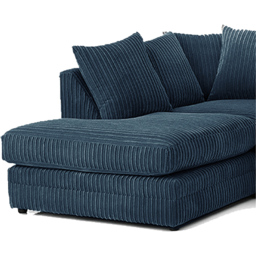 Luxor 3 Seater Navy Blue Jumbo Cord Left Hand Facing Corner Sofa - Wilko - thumbnail 4