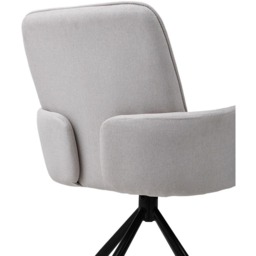 Living and Home White Linen Swivel Chair with Iron Legs - Size: Single - Wilko - thumbnail 6
