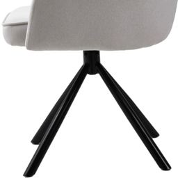 Living and Home White Linen Swivel Chair with Iron Legs - Size: Single - Wilko - thumbnail 5