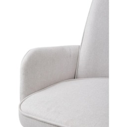 Living and Home White Linen Swivel Chair with Iron Legs - Size: Single - Wilko - thumbnail 7