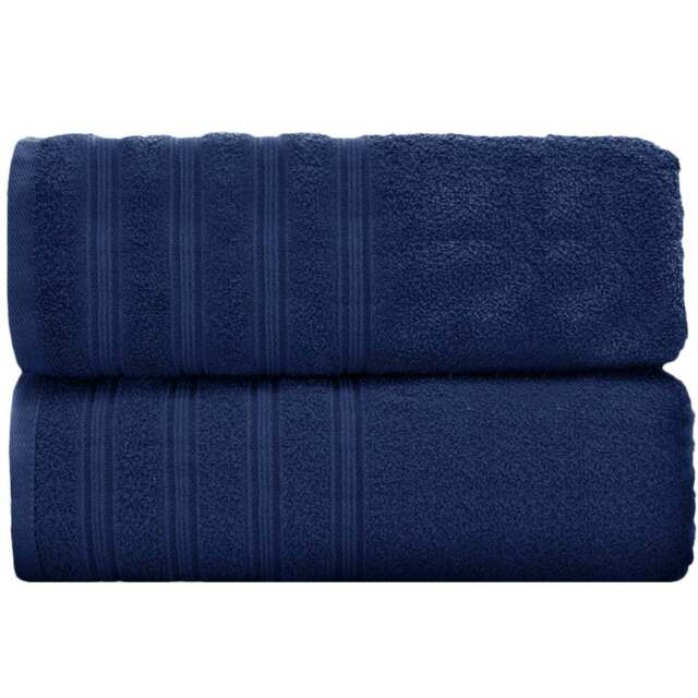 Velosso Hampi Cotton Navy Bath Towel Set of 2 - Blue - Wilko - image 1