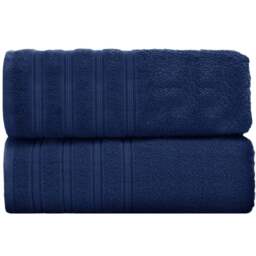 Velosso Hampi Cotton Navy Bath Towel Set of 2 - Blue - Wilko