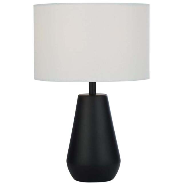 Lighting Collection Orson White Shade Pair Touch Table Lamp - Size: 30 x 20 x 20cm - Black - Wilko - image 1