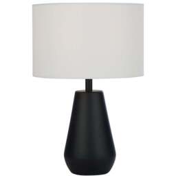 Lighting Collection Orson White Shade Pair Touch Table Lamp - Size: 30 x 20 x 20cm - Black - Wilko - thumbnail 1