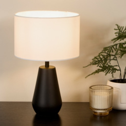 Lighting Collection Orson White Shade Pair Touch Table Lamp - Size: 30 x 20 x 20cm - Black - Wilko - thumbnail 3