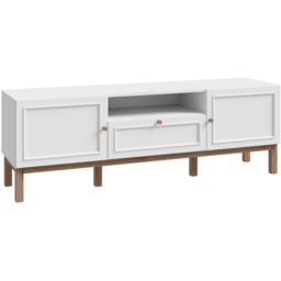 Florence Wensley 2 Door Single Drawer Single Shelf Light Grey and Oak TV Unit - Size: 53.4 x 159.6 x 41.7cm - Multi - Furniture To Go - Wilko - thumbnail 3