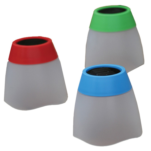 Luxform Green Blue Pink Tumbler Solar Table Light 12 Pack - Size: 8 x 8 x 8.5cm - Multi - Wilko - image 1