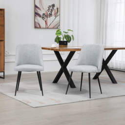 Artemis Home Morandi Set of 2 Light Grey Fabric Dining Chairs - Wilko - thumbnail 3