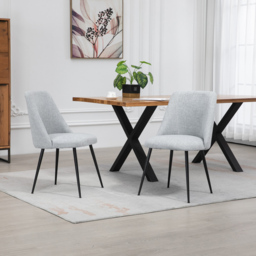 Artemis Home Morandi Set of 2 Light Grey Fabric Dining Chairs - Wilko - thumbnail 4