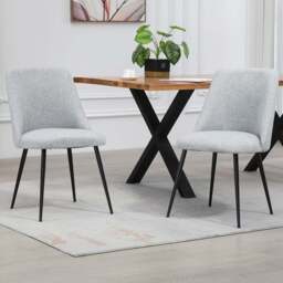 Artemis Home Morandi Set of 2 Light Grey Fabric Dining Chairs - Wilko