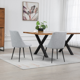 Artemis Home Morandi Set of 2 Light Grey Fabric Dining Chairs - Wilko - thumbnail 7