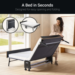 Jay-Be GP120 Small Double Grand Folding Bed with e-Pocket Tufted Mattress - Black - Wilko - thumbnail 6
