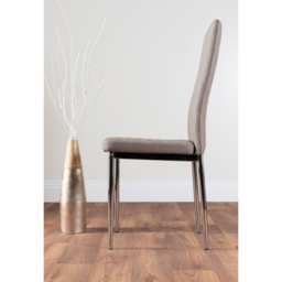 Furniturebox Valera Set of 4 Cappuccino and Chrome Faux Leather Dining Chair - Brown - Wilko - thumbnail 4