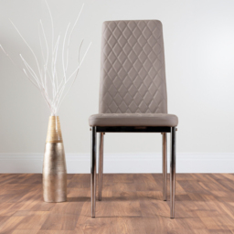 Furniturebox Valera Set of 4 Cappuccino and Chrome Faux Leather Dining Chair - Brown - Wilko - thumbnail 6