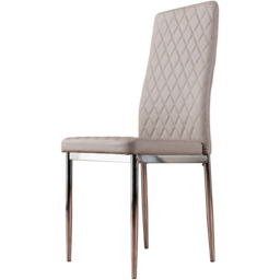 Furniturebox Valera Set of 4 Cappuccino and Chrome Faux Leather Dining Chair - Brown - Wilko - thumbnail 3