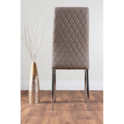Furniturebox Valera Set of 4 Cappuccino and Chrome Faux Leather Dining Chair - Brown - Wilko - thumbnail 5