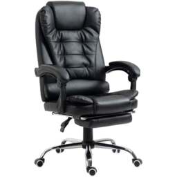 Portland Black PU Leather Tall Back Executive Office Chair - Size: 64 x 69 x 118cm - Wilko - thumbnail 3