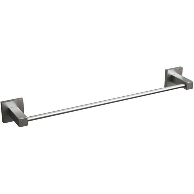 Rothley Brushed Silver Square Towel Rail 450mm - Size: 9.5 x 6.5 x 52cm - Wilko - image 1