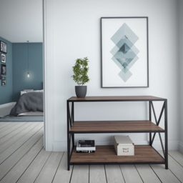 Decorotika Xena 2 Shelf Walnut and Black TV Unit - Size: 64.8 x 94 x 40cm - Multi - Wilko - thumbnail 3
