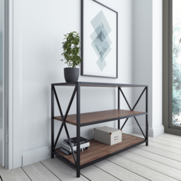 Decorotika Xena 2 Shelf Walnut and Black TV Unit - Size: 64.8 x 94 x 40cm - Multi - Wilko - thumbnail 4