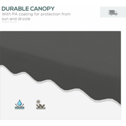 Outsunny Dark Grey Double Tier Crank Handle Cantilever Parasol with Ruffles 2.5m - Size: 3m - Wilko - thumbnail 6