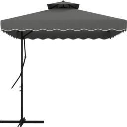 Outsunny Dark Grey Double Tier Crank Handle Cantilever Parasol with Ruffles 2.5m - Size: 3m - Wilko - thumbnail 1