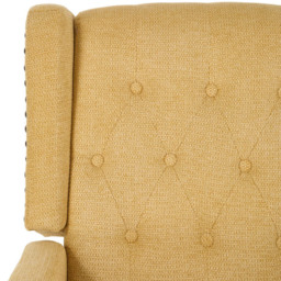 Living and Home Yellow Chenille Pushback Recliner Chair with Footstool - Size: 102 x 62 x 153cm - Wilko - thumbnail 6